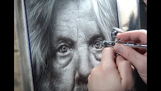 Alan Moore airbrush realistic portrait - speedpainting airbrush