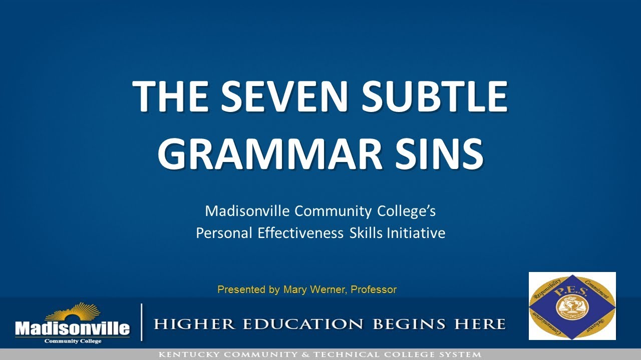 The Seven Subtle Grammar Sins - YouTube