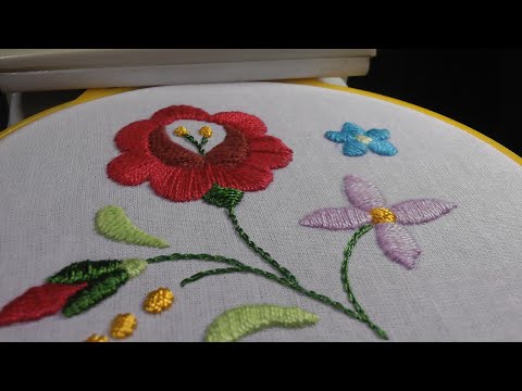 Stina スティナ embroidery gray M SATIN STITCN - YouTube
