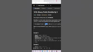 1018. Binary Prefix Divisible By 5 | Editorial | Leetcode #coding #dsa #leetcode #trending #cpp