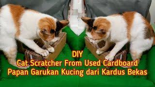 DIY- Cat Scratcher From Used Cardboard - Papan Garukan Kucing dari Kardus Bekas by Kucing Kampoeng 飼い猫 23 views 5 months ago 3 minutes, 8 seconds