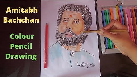 Amitabh Bachchan Coloured Pencil Portrait | Divanshu Art Hub