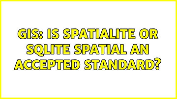 GIS: Is SpatiaLite or SQLite Spatial an Accepted Standard?