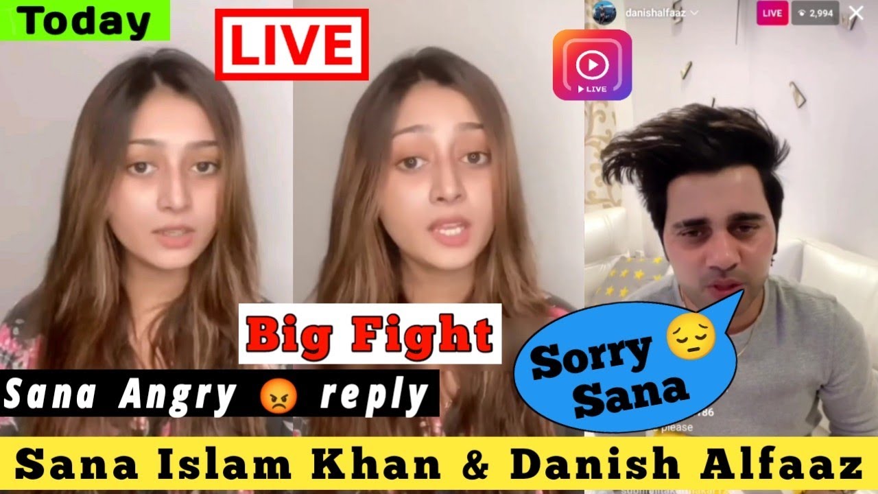 Big Fight Sana Islam Khan and Danish Alfaaz  Sana Khan Live today  Sana angry  reply to danish