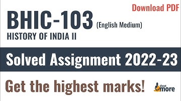 IGNOU BHIC 103 Solved Assignment 2022-23 (English Medium) | PDF Download