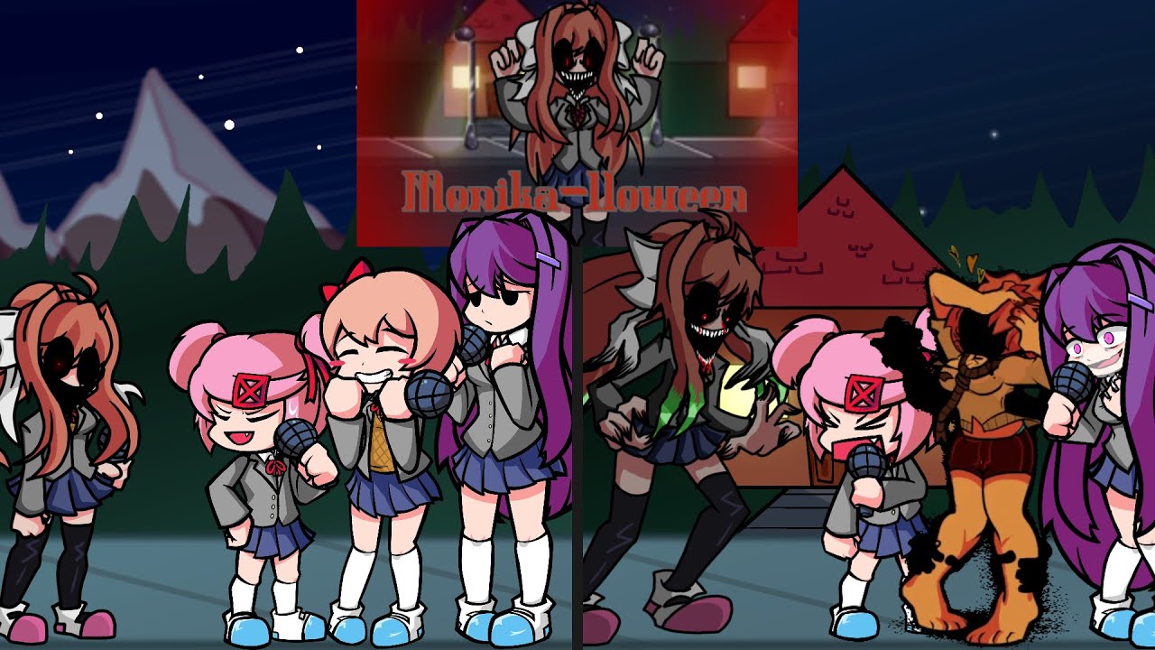 Doki Doki Literature Club, All dokis, Monika + Sayori + Natsuki + Yuri -  v1 Showcase