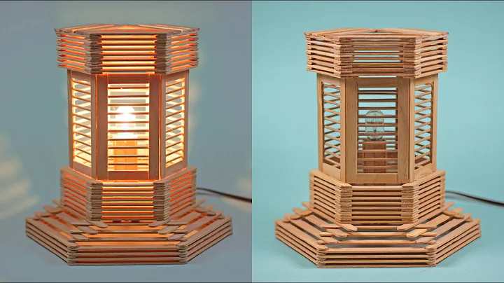 Making unique lamps at home - lantern crafts using recycled materials from ice cream sticks