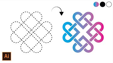 How to draw Gradient celtic heart Logo in illustrator