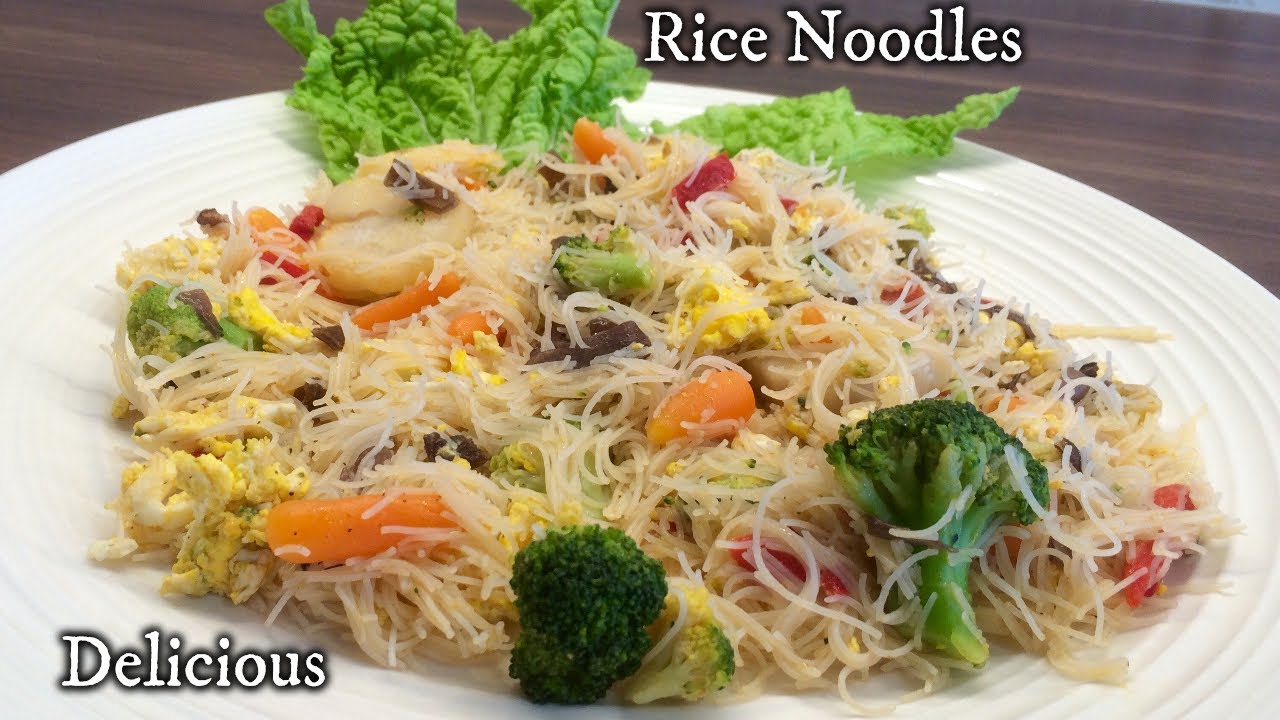 Vermicelli Asian Vegetarian Noodle Stir Fry Recipe YouTube