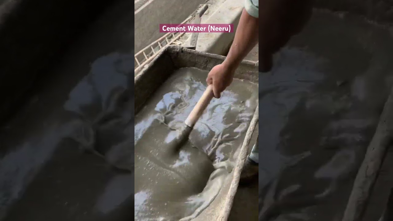 Mixing of cement & water! 