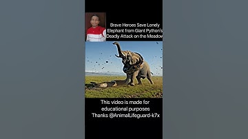 Elephant rescues from Giant Python snake  Attack from @AnimalLifeguard-k7x 🙏 #shorts