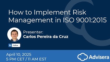 How to Implement Risk Management in ISO 9001:2015 [live webinar]