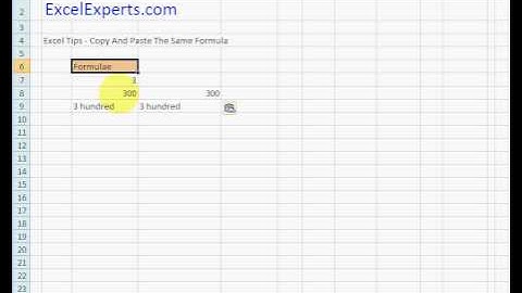 ExcelExperts.com - Excel Tips - Copy And Paste The Same Formula
