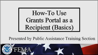 Grants Portal - Recipient Basics