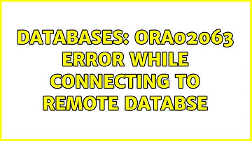 Databases: ORA02063 error while connecting to remote databse