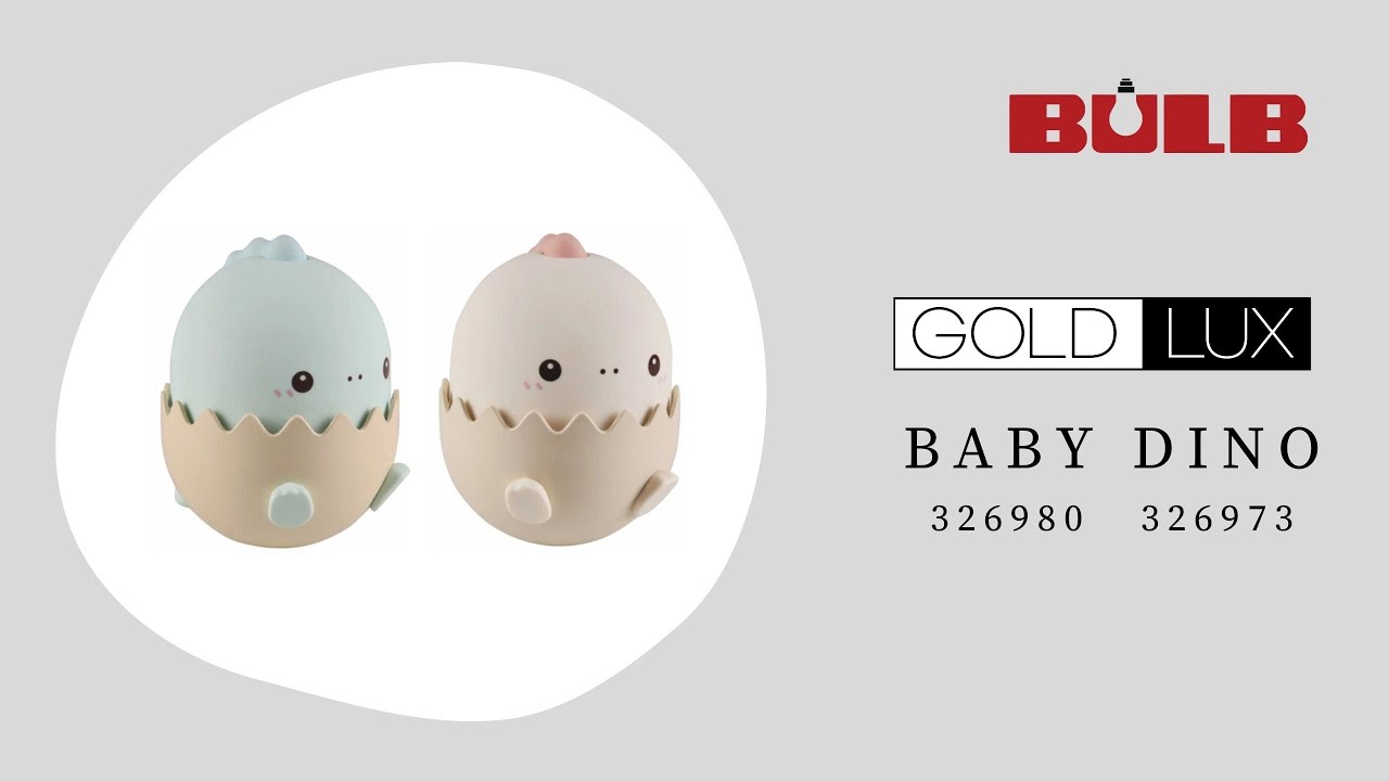 Ночник Динозаврик розовый, настольная лампа с аккумулятором Goldlux 326973 Baby Dino LED 1x0.75W 3000K+RGB IP20 video