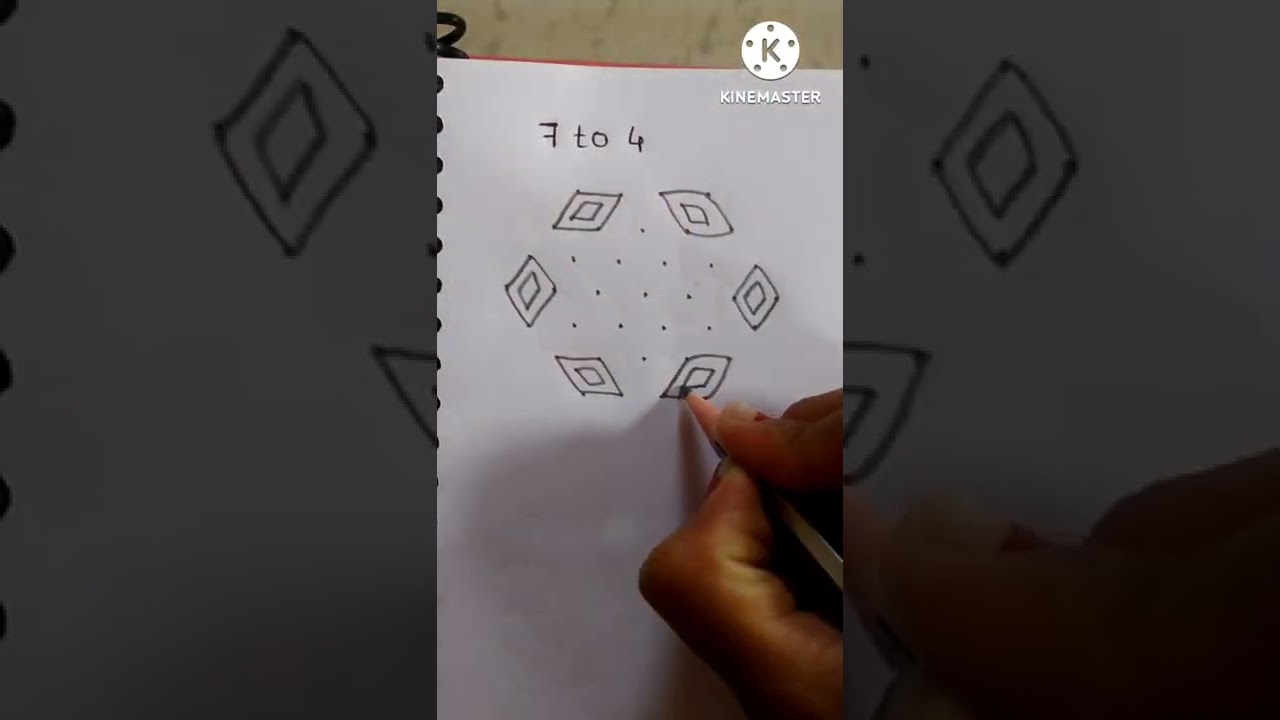 7 to 4 dots easy rangoli designs/daily small dot rangoli designs/Rangoli designs by pooja