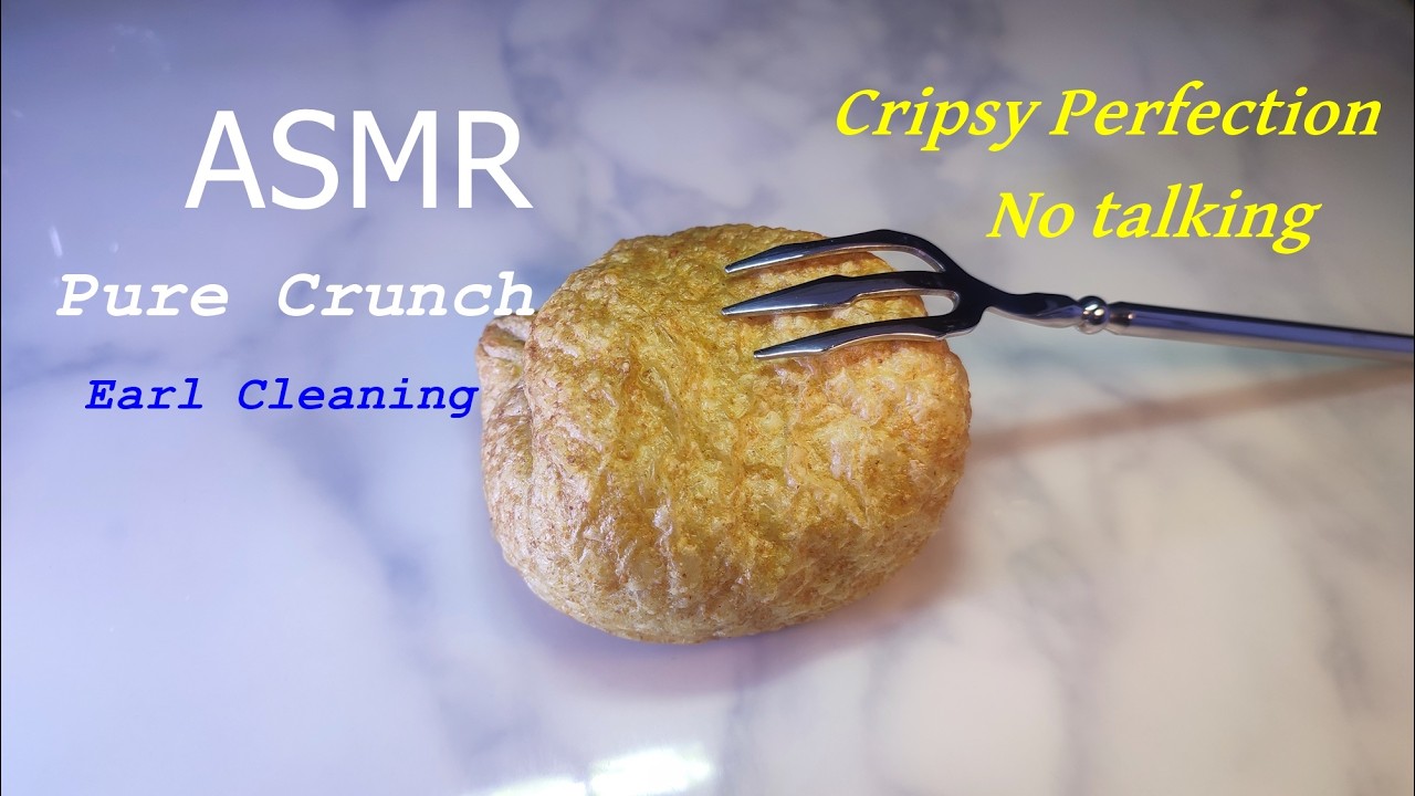 ASMR  Ear Cleaning Pastry Crushing   Zeus Fork 4K  Deep Ear Massage (No Talking)