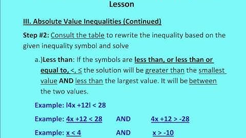 1.7 Solve Absolute Value Equations and Inequalities (Lesson)