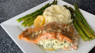 HOW TO COOK Creamy Spinach Stuffed Salmon || Creativity Foods