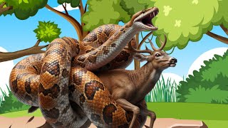 Giant Python Attacks Deer | Brave Rescue Team Saves Deer | AI Wildlife Rescue Net Worth