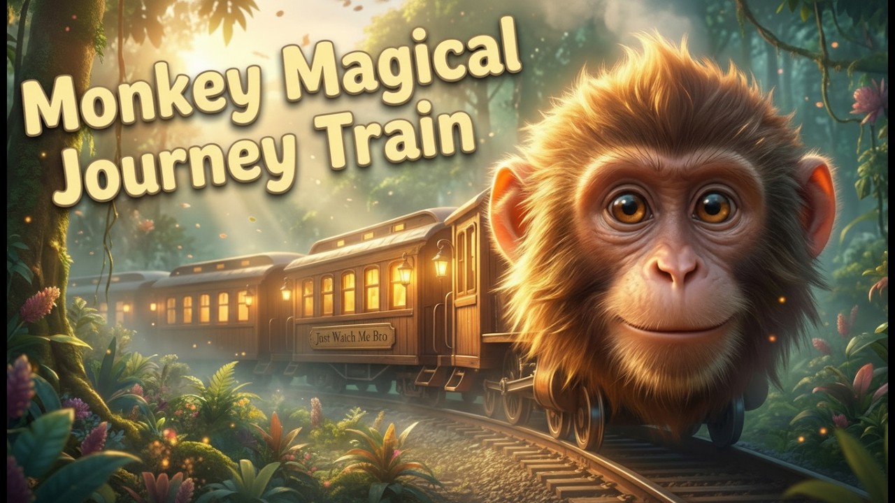 A Whimsical Monkey Train Adventure 🌿 | Relaxing Cinematic Animal Story ...