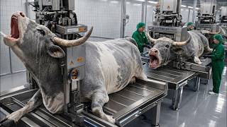 Inside Grey Brahman Bull Factory | Premium White Leather & Horn Luxury Process