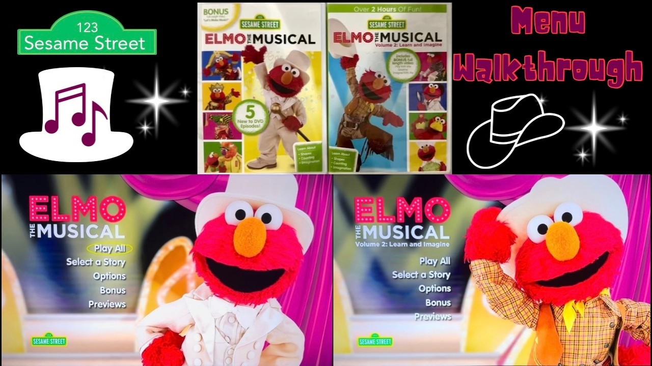 Sesame Street ELMO THE MUSICAL DOUBLE FEATURE DVD Menu Walkthrough.