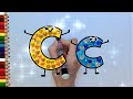 How to draw alphabet C with color beads | how to write letter C | cute c | learn the Alphabet