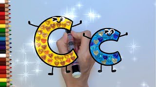 How to draw alphabet C with color beads | how to write letter C | cute c | learn the Alphabet