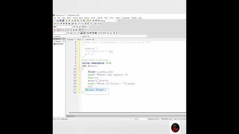 Area and circumference of circle using C++.           #coding#c++#beginner