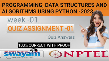 Programming, Data Structures And Algorithms Using Python | NPTEL WEEK 01 Quiz Answers 2023