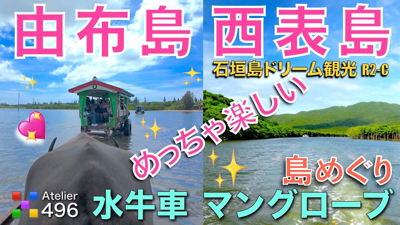 【由布島 西表島】島めぐりのおすすめ『石垣島ドリーム観光 R2-C』効率的で大満足なツアー”由布島 水牛車体験・仲間川マングローブクルーズ・西表島バス観光・（竹富島レンタサイクル付き）”