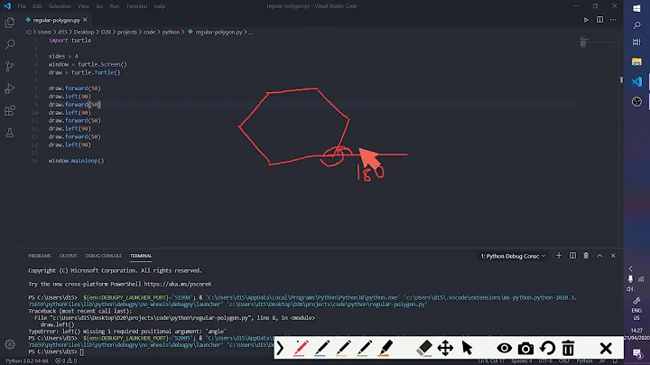 Drawing any regular polygon in Python