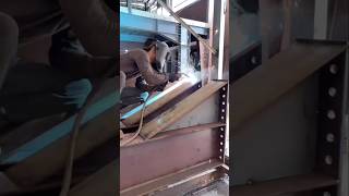 Structural Steel Fabrication Process! 👨🏭⚡ #fabrication #welding #metalworking #shorts