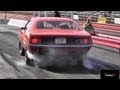 426 Hemi Cuda vs 426 Hemi Coronet R/T - 1/4 mile drag race video - Road Test TV ®