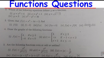 Functions:Mapping, Piecewise, Domain, Even & Odd, Inverse, Composite & One-to-One Function Questions