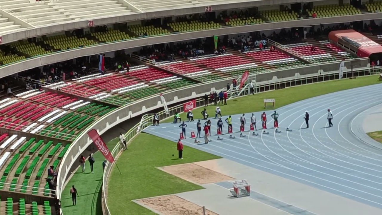 100m men's semi final 2 kamanga tazana NATIONAL CHAMPIONSHIP AT KASARANI