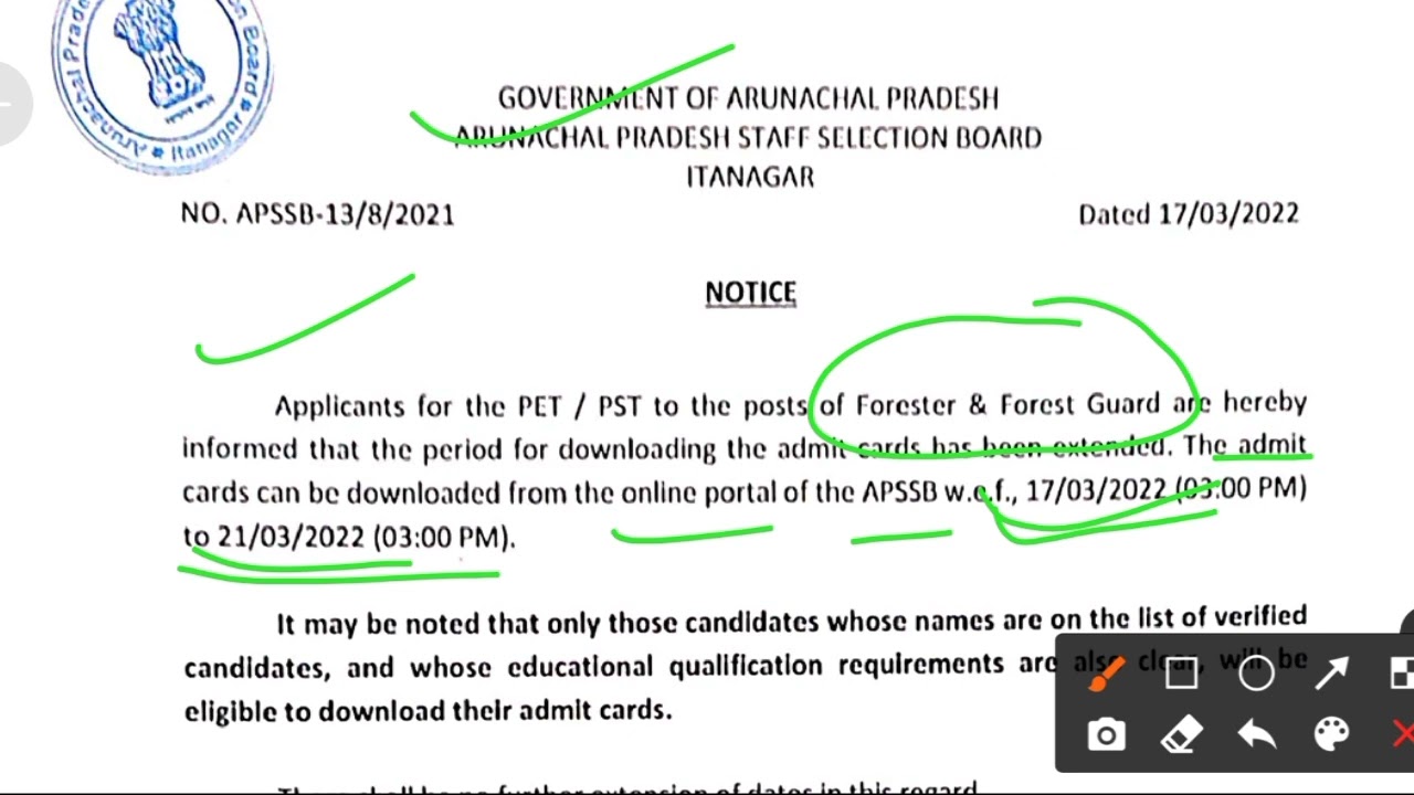 Download admit card Forester, Forest Guard Apssb|Apssbexam 2022|extended date