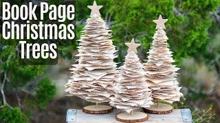 Book Page Christmas Trees