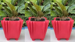 Flower pot decorative for gardening  How to make a cement project from old towel is easy to making