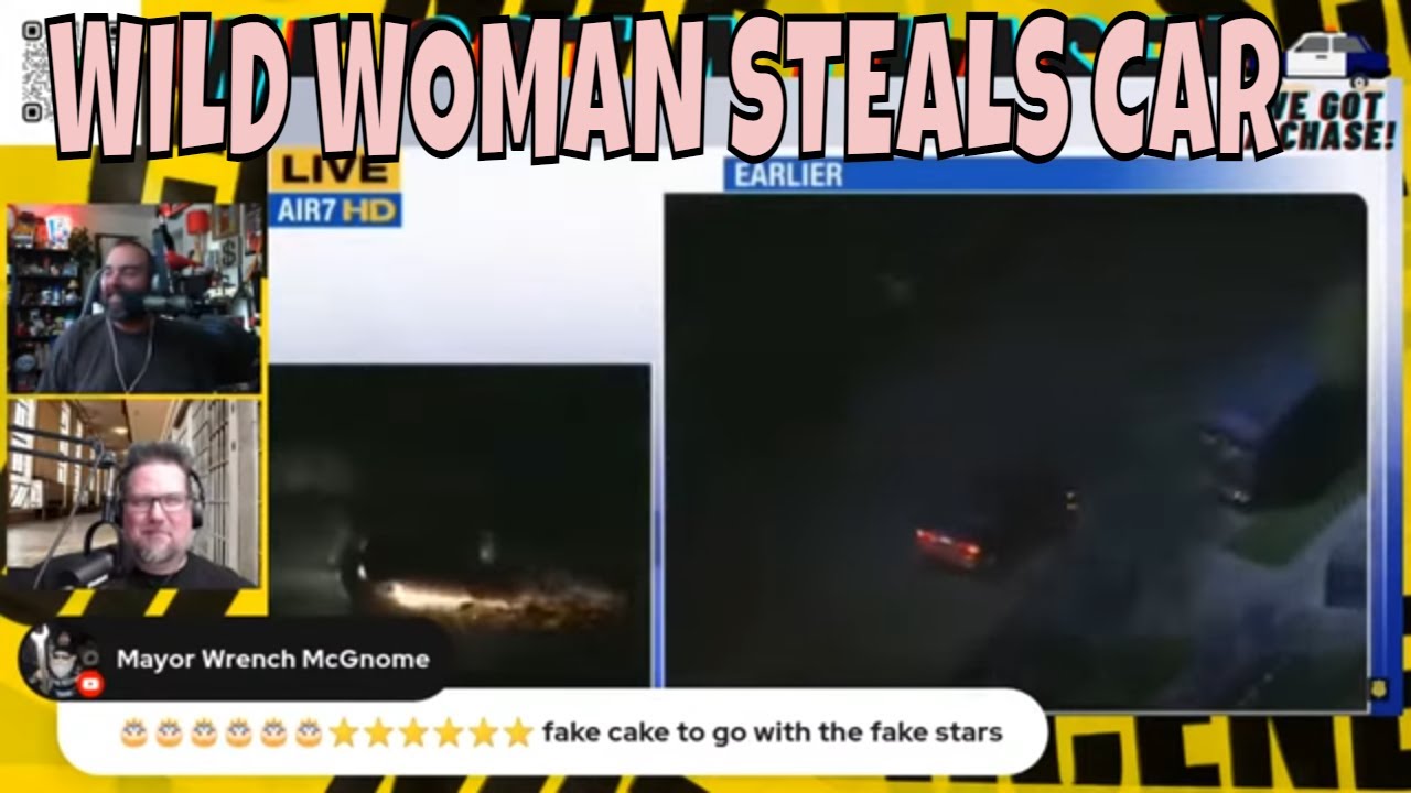 LOS ANGELES POLICE CHASE A WOMAN IN A STOLEN CAR - YouTube