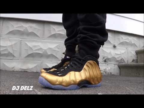 nike foamposite one gold