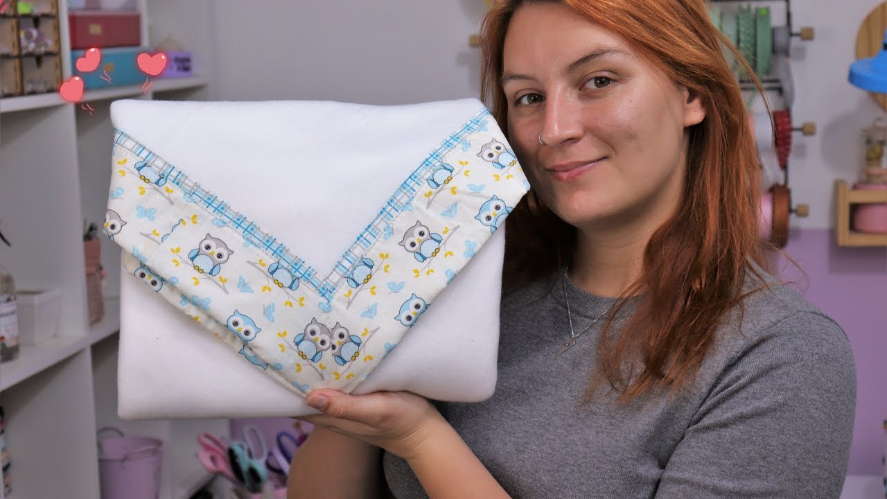 Manta de Bebê com Canto Mitrado (fácil)  | Passo a Passo