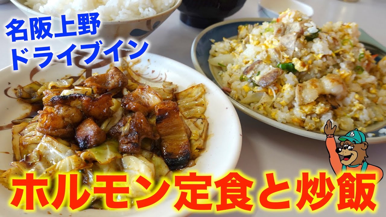 【大盛り】名阪国道『上野ドライブイン』の大盛りホルモン定食が旨すぎる！！【ホルモンおすみ】