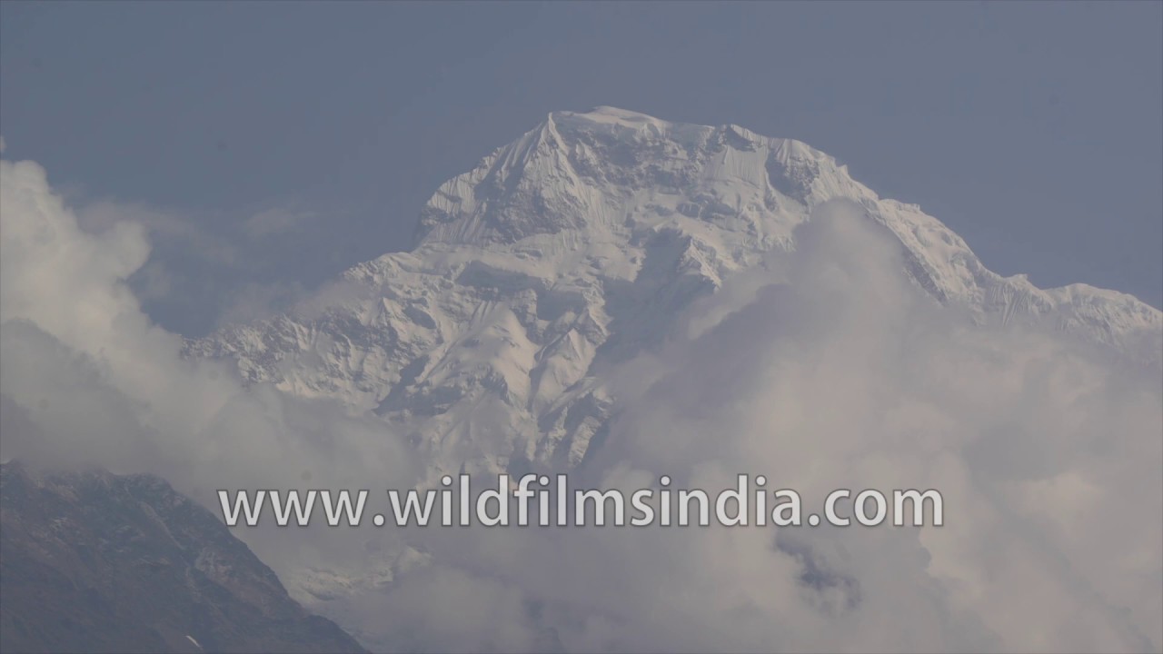 nepal flag Annapurna South and Hiunchuli from Ghandruk in Nepal