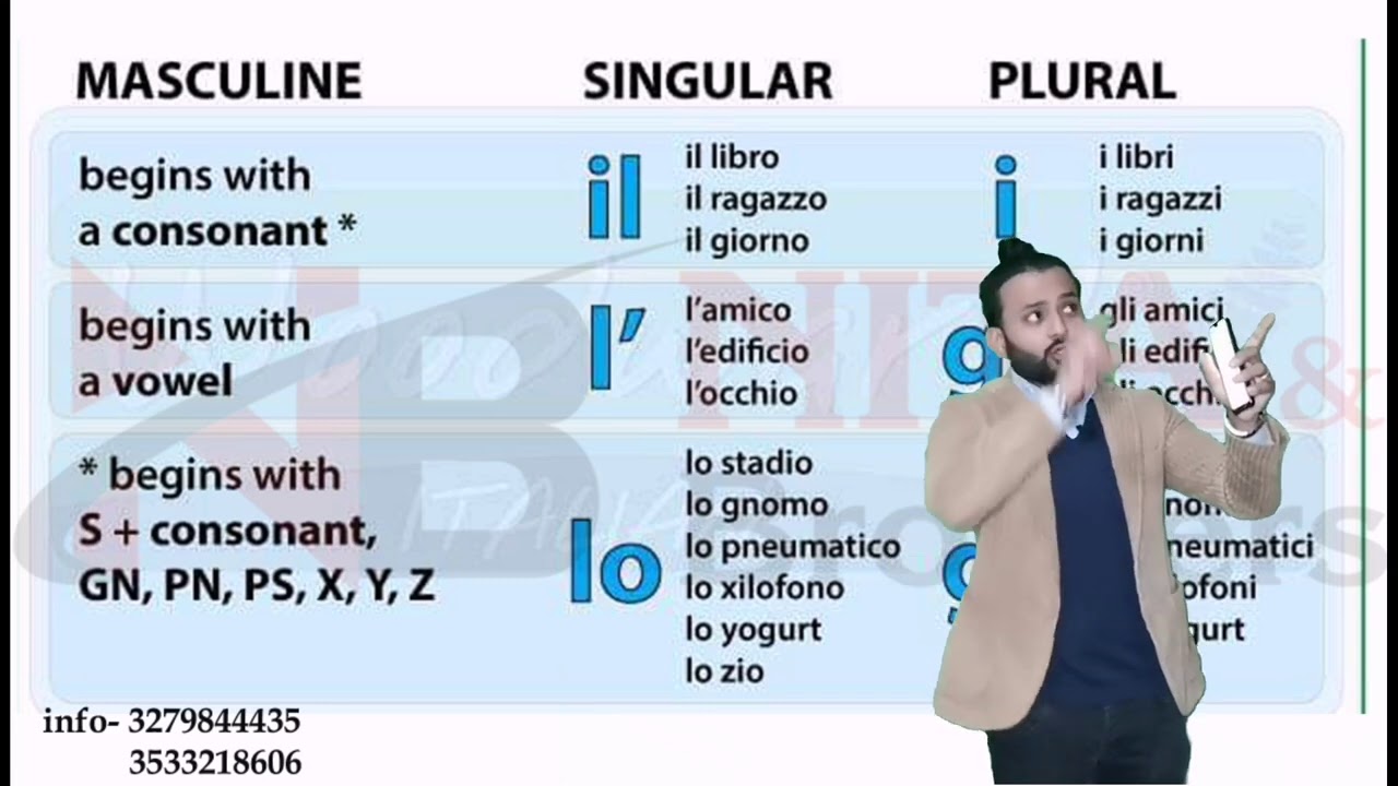 Articoli determinativi IL - L' - LO |Learn Italian with Nita and brothers |patente b in punjabi