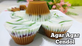 Resepi Agar-Agar Cendol & Kacang Merah, Lembut dan lemak manis| How make cendol coconut milk pudding