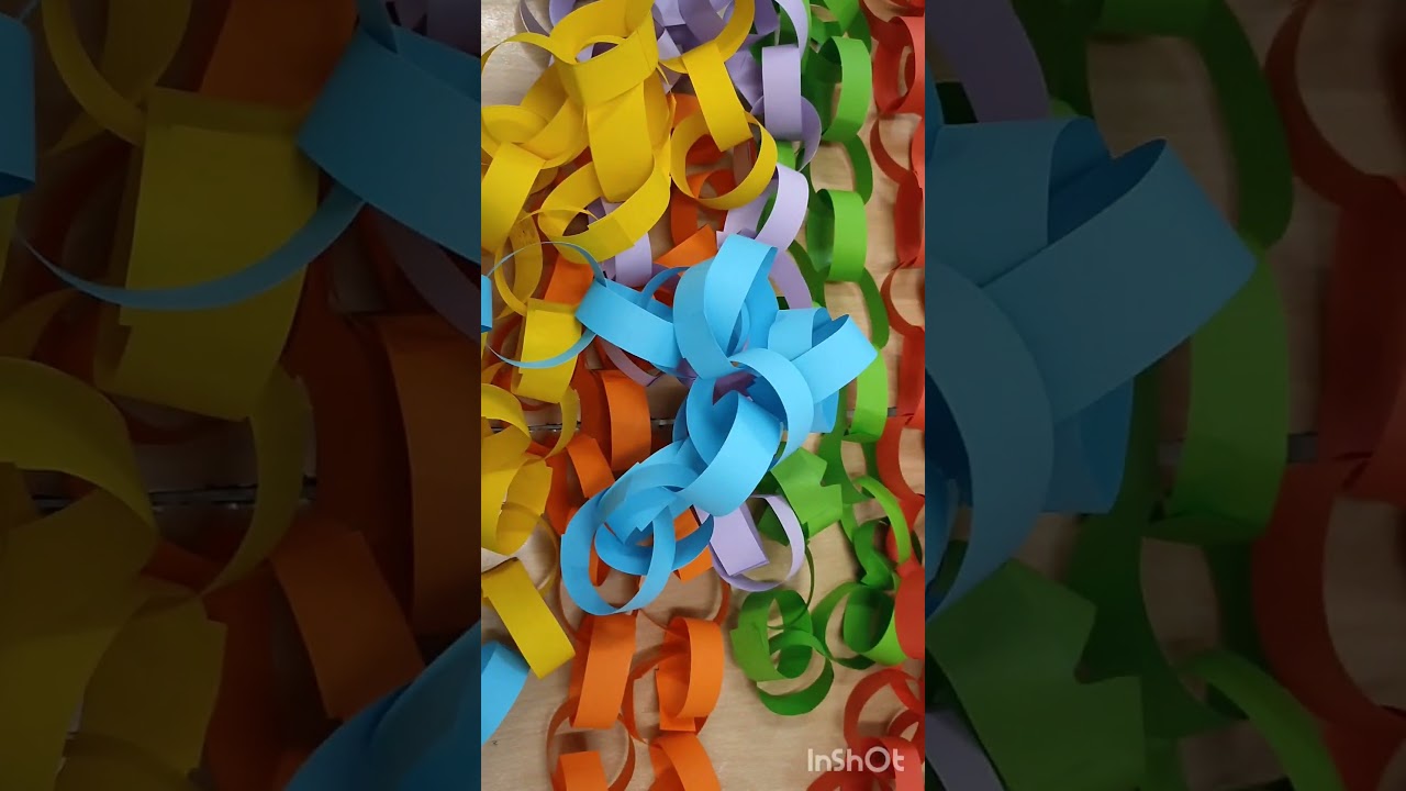 decoration ideas/easy paper craft/how to make paper chains for decoration.