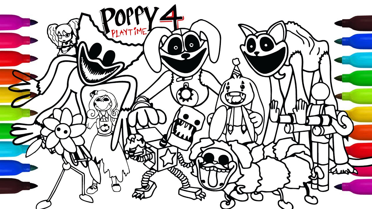 Poppy Playtime Coloring Pages New/How to Color ALL CHARACTER Fearful, Hoppy Hopscotch & Catnap#6.2e